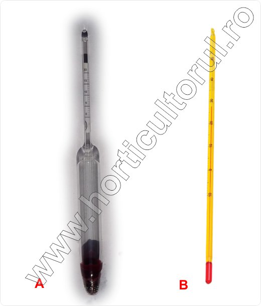 Fig. 1 Vinometru, densimetru pentru determinarea alcoolului din vin